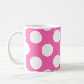 Hot Pink Polka Dots Kaffeetasse (Links)