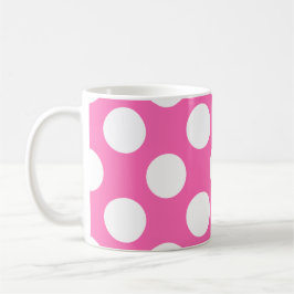 Hot Pink Polka Dots Kaffeetasse