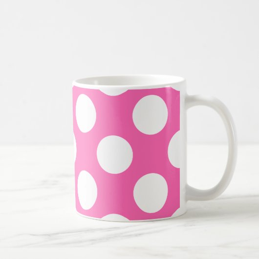 Hot Pink Polka Dots Kaffeetasse (Rechts)
