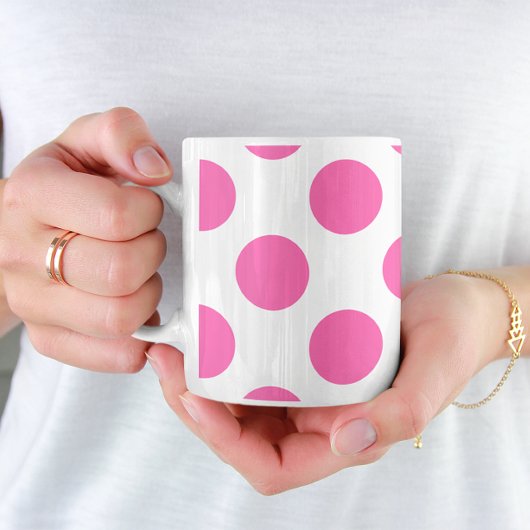 Hot Pink Polka Dots Kaffeetasse