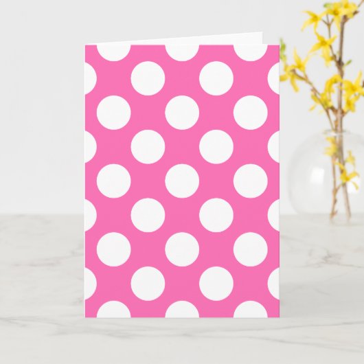 Hot Pink Polka Dots Karte (Gelbe Blume)