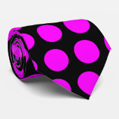 Hot Pink Polka Dots Krawatte (Gerollt)