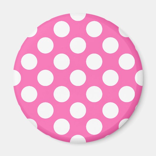 Hot Pink Polka Dots Magnet (Vorne)