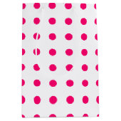 Hot Pink Polka Dots Mittlere Geschenktüte (Vorderseite)