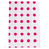 Hot Pink Polka Dots Mittlere Geschenktüte (Rückseite)