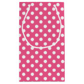 Hot Pink Polka Dots Personalisiert Kleine Geschenktüte (Rückseite)