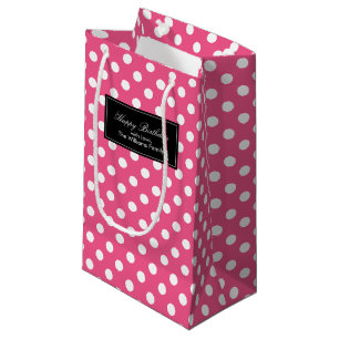 Hot Pink Polka Dots Personalisiert Kleine Geschenktüte