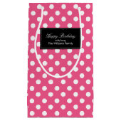 Hot Pink Polka Dots Personalisiert Kleine Geschenktüte (Vorderseite)
