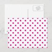 Hot Pink Polka Dots Postkarte (Vorne/Hinten)