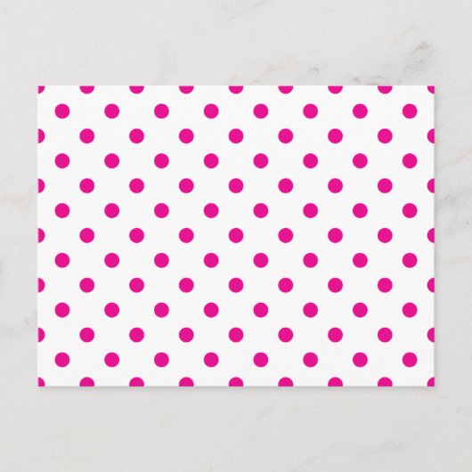 Hot Pink Polka Dots Postkarte (Vorderseite)