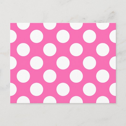 Hot Pink Polka Dots Postkarte (Vorderseite)