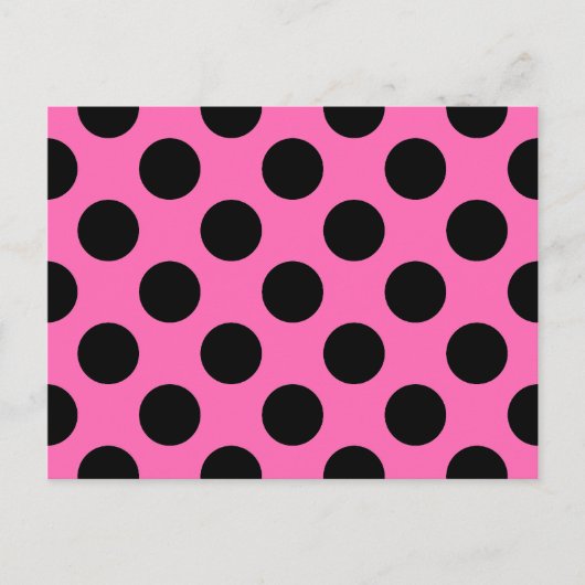Hot Pink Polka Dots Postkarte (Vorderseite)