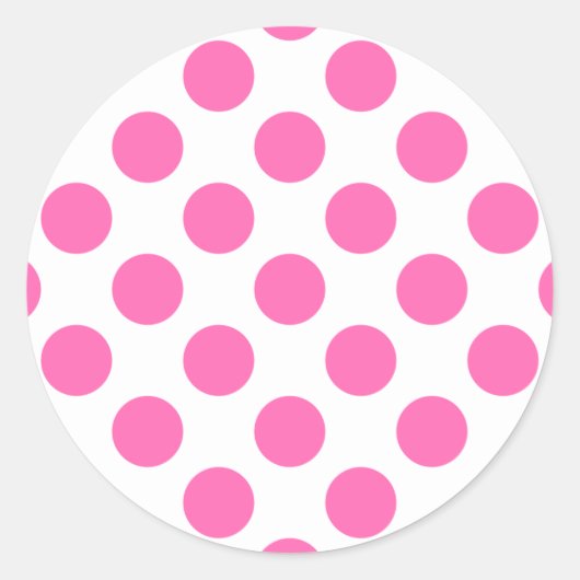 Hot Pink Polka Dots Runder Aufkleber (Vorderseite)