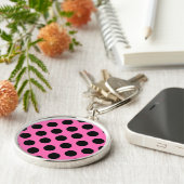 Hot Pink Polka Dots Schlüsselanhänger (Seite)