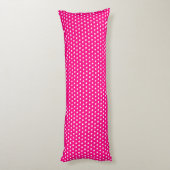 Hot Pink Polka Dots Seitenschläferkissen (Rückseite (Vertikal))
