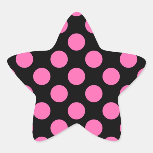 Hot Pink Polka Dots Stern-Aufkleber (Vorderseite)