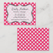 Hot Pink Polka Dots Visitenkarte (Vorne/Hinten)