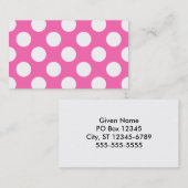 Hot Pink Polka Dots Visitenkarte (Vorne/Hinten)