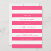 Hot Pink | Preppy Script Foto Graduation Party Einladung (Rückseite)