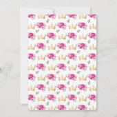 Hot Pink Princess Floral Quinceñera Einladung (Rückseite)