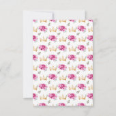 Hot Pink Princess Floral Quinceñera RSVP Karte (Rückseite)