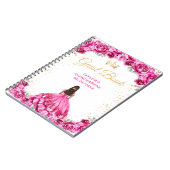 Hot Pink Princess Quinceañera Guest Book Notizblock (Linke Seite)