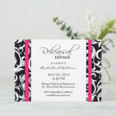 Hot Pink Probe Dinner Card wirbeln Einladung (Stehend Vorderseite)