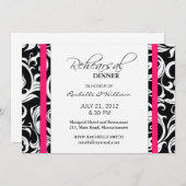 Hot Pink Probe Dinner Card wirbeln Einladung (Vorne/Hinten)