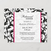 Hot Pink Probe Dinner Card wirbeln Einladung (Vorne/Hinten)