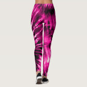 Hot Pink Psychedelic Sternexplosion Gefärbte Krawa Leggings (Rückseite)