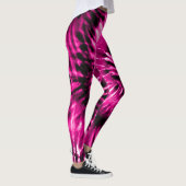 Hot Pink Psychedelic Sternexplosion Gefärbte Krawa Leggings (Rechts)