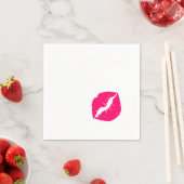 Hot Pink Puckered Lipstick Stall Serviette (Beispiel)