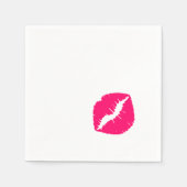Hot Pink Puckered Lipstick Stall Serviette (Vorderseite)