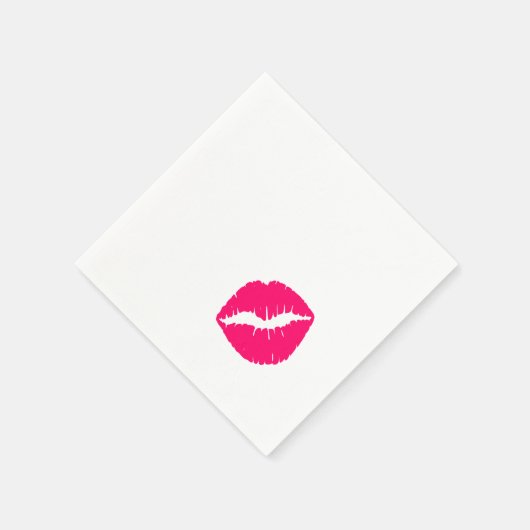 Hot Pink Puckered Lipstick Stall Serviette (Ecke)