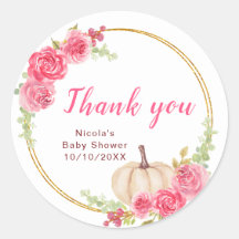 Hot Pink Pumpkins Baby Dusche Danke