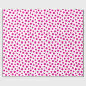 Hot-Pink-Punkte auf weißem Wrapping Paper Geschenkpapier (Flach)