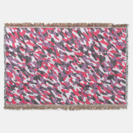 Hot pink, purple and black camo abstract decke