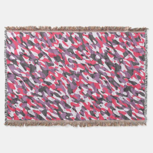 Hot pink, purple and black camo abstract decke (Vorderseite)