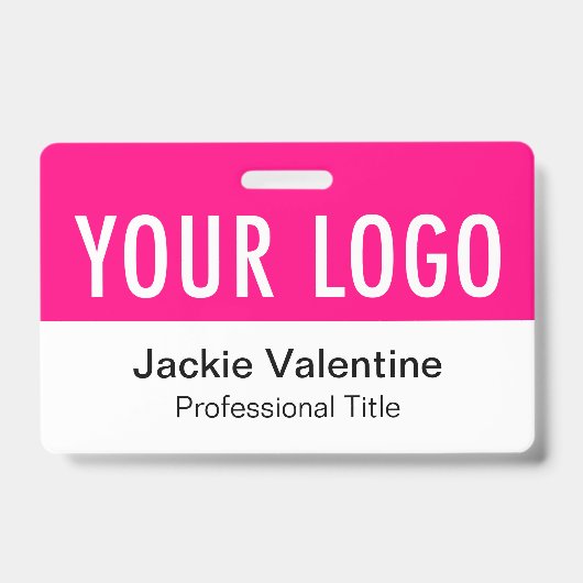 Hot-Pink-PVC-Abzeichen Horizontale Personalausweis Ausweis (Vorderseite)