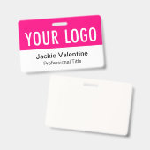 Hot-Pink-PVC-Abzeichen Horizontale Personalausweis Ausweis (Vorder- & Rückseite)