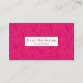 Hot Pink QR Code Business Card Minimalistisch Visitenkarte (Vorderseite)