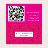 Hot-Pink-QR-Code Faltes Visitenkarten-Flor Visitenkarten (Außenseite Aufgefaltet)