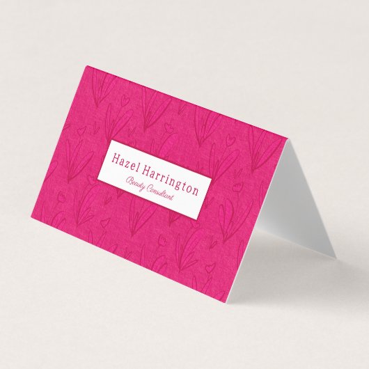 Hot-Pink-QR-Code Faltes Visitenkarten-Flor Visitenkarten (Vorderseite)