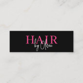 Hot Pink QR Code Haarstylist Moderne Typografie Mini Visitenkarte (Vorderseite)