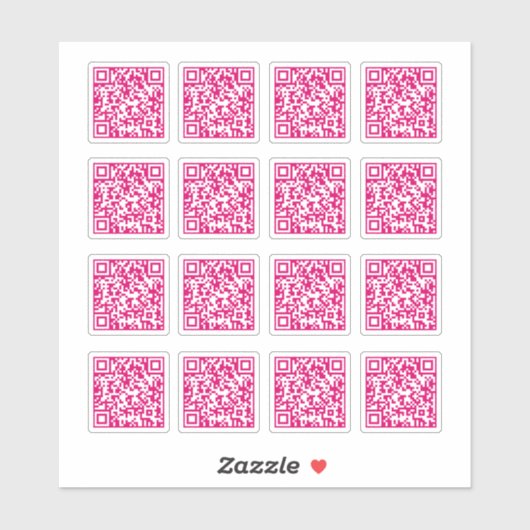 Hot Pink QR Code Laser Cut Vinyl Aufkleber (Blatt)
