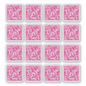 Hot Pink QR Code Laser Cut Vinyl Aufkleber (Vorderseite)