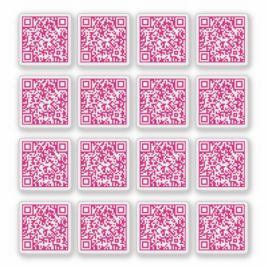 Hot Pink QR Code Laser Cut Vinyl Aufkleber (Vorderseite)