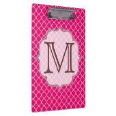 Hot-Pink-Quarterfolie Latti Monogram-Clip-Platine Klemmbrett (Rechts)