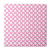 Hot-Pink-Quatrefolienmuster Fliese (Vorderseite)