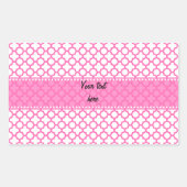 Hot-Pink-Quatrefolienmuster Rechteckiger Aufkleber (Vorderseite)